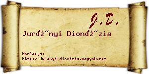 Jurányi Dionízia névjegykártya